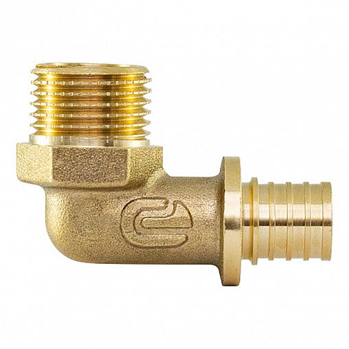 Уголок аксиальный ONDO, латунный, наружная резьба, 16 x 1/2" фото