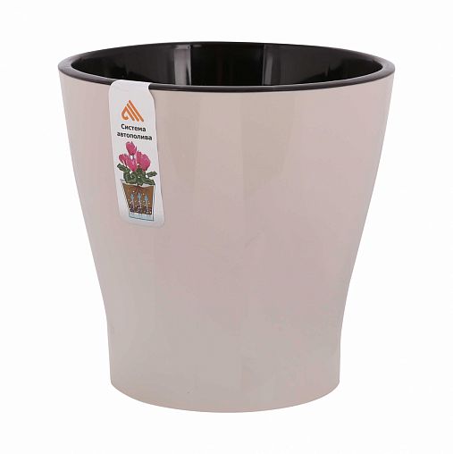 Горшок для цветов Альтернатива Лея, с автополивом, 2,2 л, бежевый фото