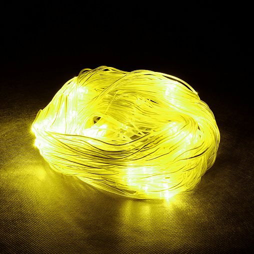 Электрогирлянда-конструктор Vegas Сеть, 144 LED ламп, 36 LED мигающих, 1,2 x 1,5 м, теплый свет фото