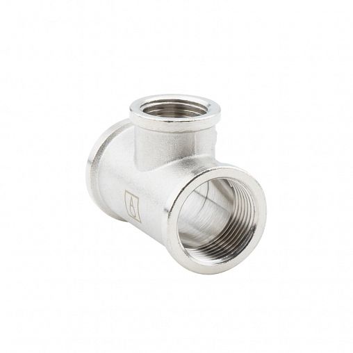 Тройник переходной латунный никелированный Alato внутренняя резьба 3/4" x 1/2" x 3/4" фото