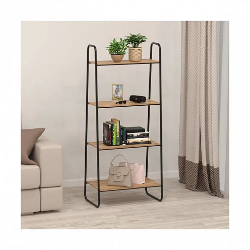 Стеллаж ЗМИ Скандинавия 24, 4 полки, 65 x 38,5 x 147 см, черный фото