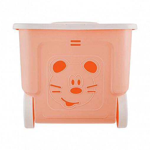Ящик для игрушек на колесах Lalababy Play with Me, 59 x 38,3 x 33 см, 50 л, персиковая карамель фото