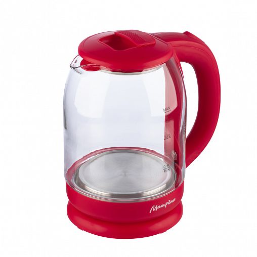 Стеклянный чайник электрический Матрена MA-007, 1,8 л, вишневый фото