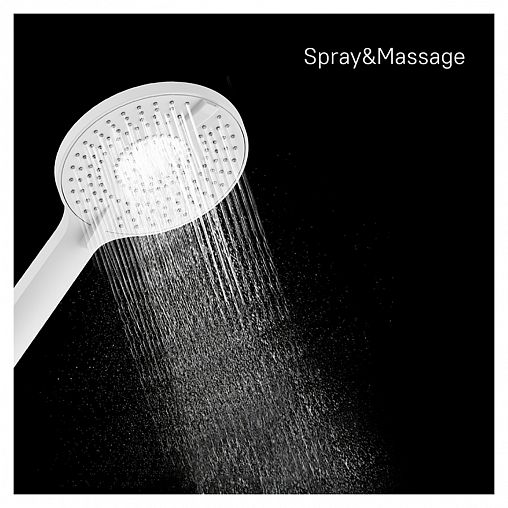 Лейка для душа Milardo Rora, 4 режима, белая матовая фото