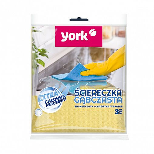 Салфетка губчатая York, упаковка 3 шт фото