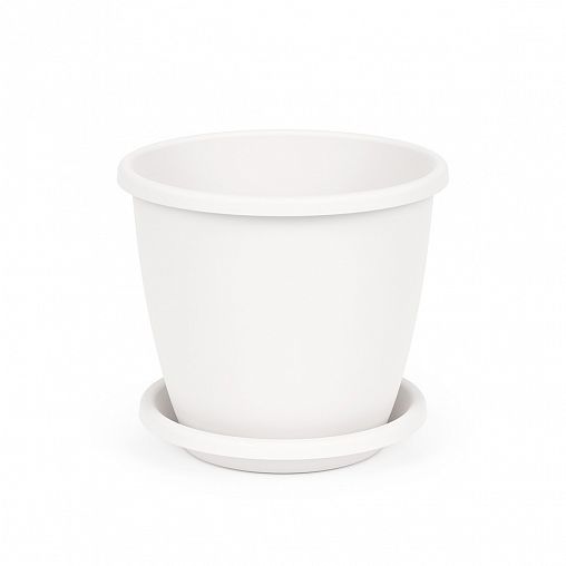 Горшок для цветов Альтернатива Афина, с поддоном, 5,5 л, коричневый фото