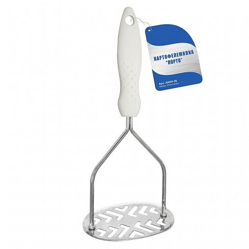 Картофелемялка Мультидом Порто AN50-26, хромированная, ручка пластиковая фото