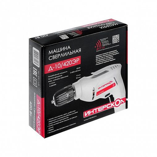 Дрель Интерскол Д-10/420ЭР (672.1.0.00), 420 Вт фото Дрель Интерскол Д-10/420ЭР (672.1.0.00), 420 Вт фото