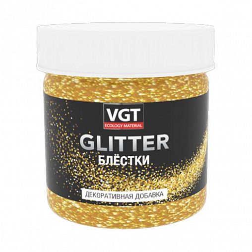 Декоративная добавка (блестки) VGT Glitter, 0,05 кг, золото фото