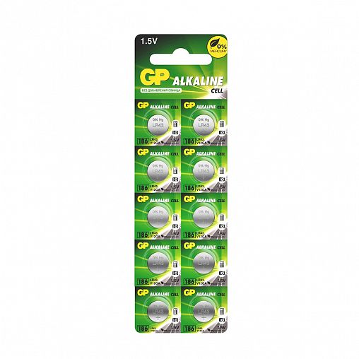 Батарейка GP Alkaline 186FRA-2C10, типоразмер LR43, 10 шт фото