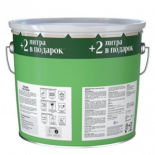 Антисептик для деревянных фасадов Tikkurila Vinha Classic, полуматовый, база С, бесцветный, 11 л фото