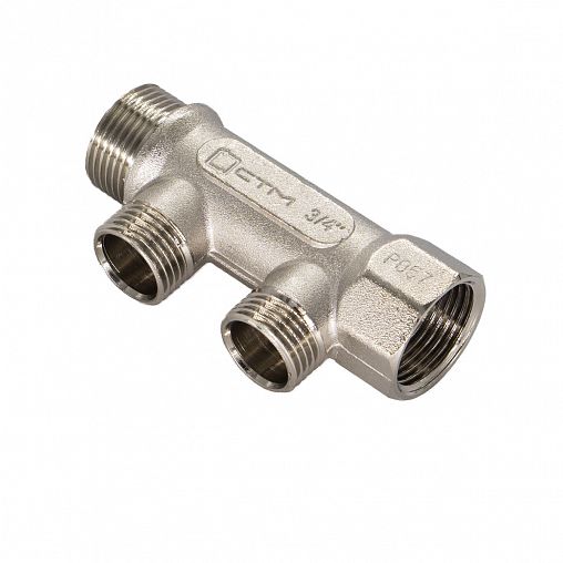 Коллектор универсальный СТМ, 1/2" x 3/4" x 2 выхода (наружная резьба) фото