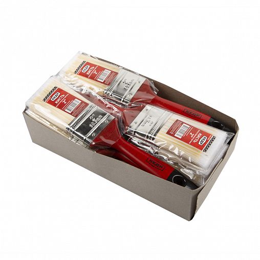 Кисть плоская Кедр №2, искусственная щетина, пластиковая ручка, 50 мм фото