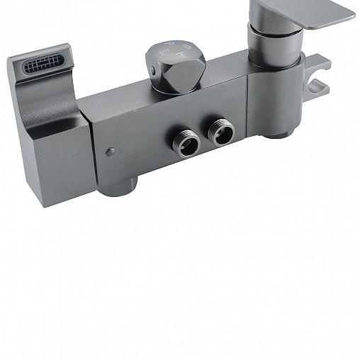 Душевая система с тропическим душем Профсан ПСМ-900-82GA, со смесителем, графит фото