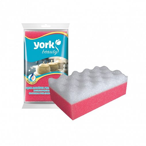 Губка для тела York Прямоугольник, массажная, 13 x 8 x 5 см, микс фото