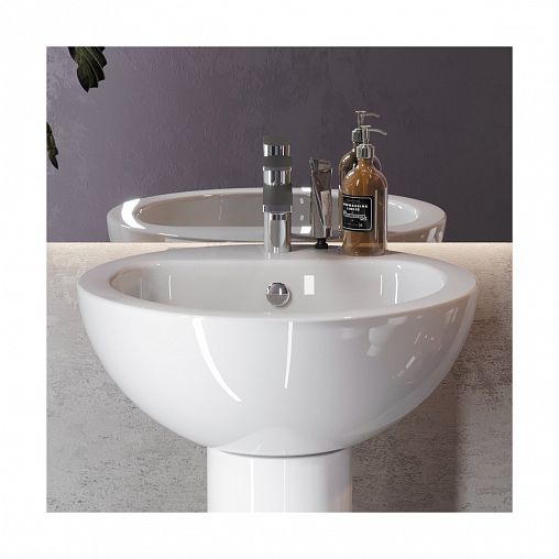 Раковина Sanita Luxe Art 50 ВКС, 49,5 x 46,5 x 26,5 см, белая фото