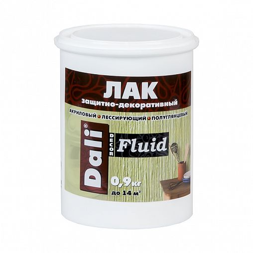 Лак защитно-декоративный Dali-Decor Fluid, акриловый, полуглянцевый, 0,9 кг фото