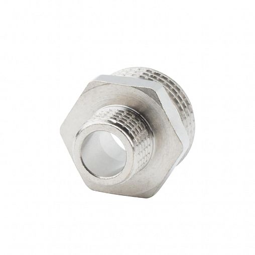 Ниппель переходной латунный никелированный Alato с наружной резьбой 1/2" x 1/4" фото