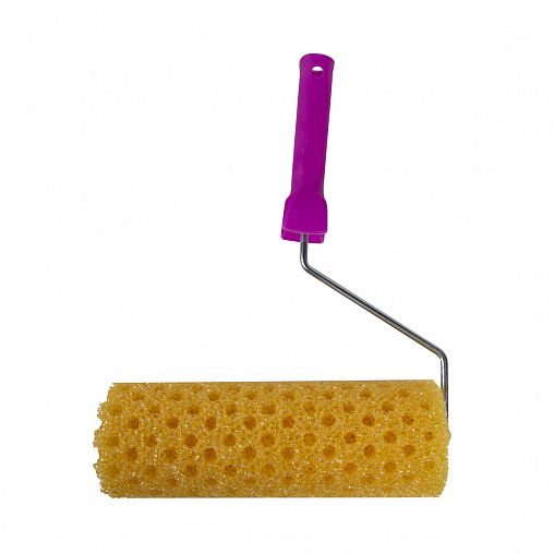 Валик поролоновый структурный Krafor, горошек, D80 x 230 мм, бюгель 6 мм фото