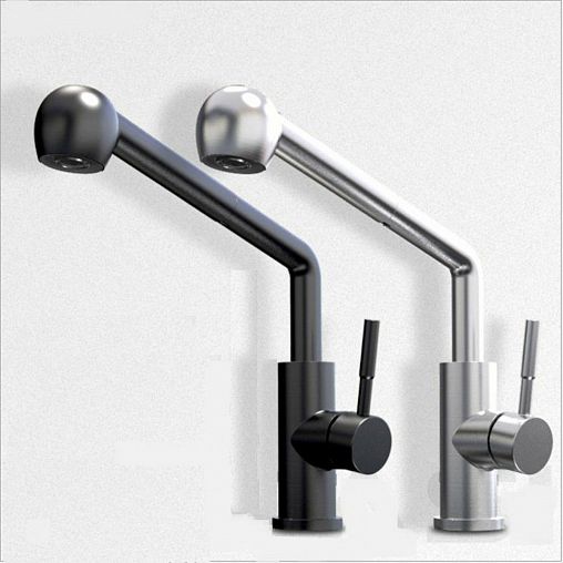 Смеситель для кухни Fashun A56009-7, с выдвижным изливом, черный фото