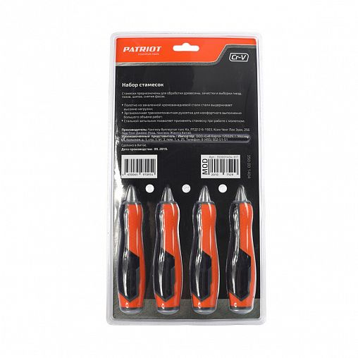 Стамески Patriot, 6, 12, 19, 25 мм, 4 шт фото