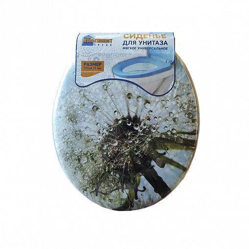 Сиденье для унитаза мягкое Мультипласт Групп, 41,5 x 35,5 x 5,5 см, Одуванчик фото
