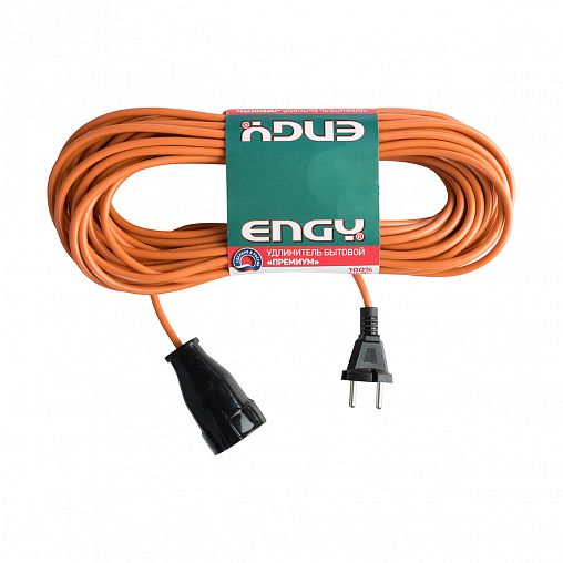 Удлинитель Engy Премиум, ПВС 2 x 0,75 мм, 1 розетка, 20 м фото