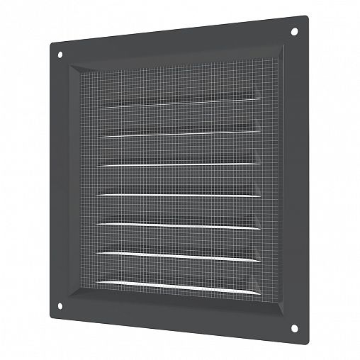 Решетка вентиляционная Era 1515МЭ Gray, эмалированная сталь, 150 x 150 мм фото