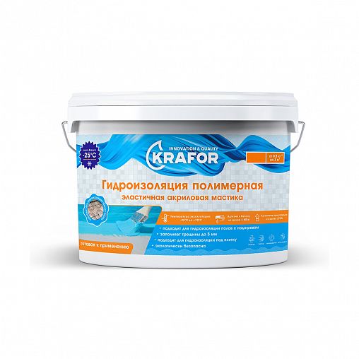 Гидроизоляция эластичная полимерная Krafor, 1,4 кг фото