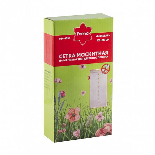 Москитная сетка Feona, на магнитах, 1 x 2,1 м, бежевая фото