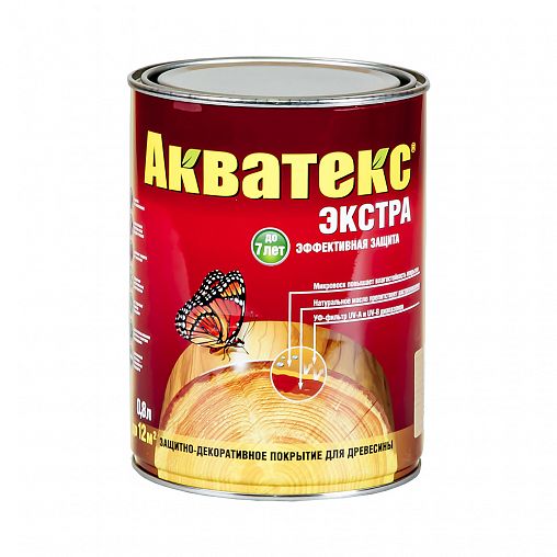 Защитно-декоративное покрытие для дерева Акватекс Экстра 90650, полуглянцевое, 0,8 л, калужница фото