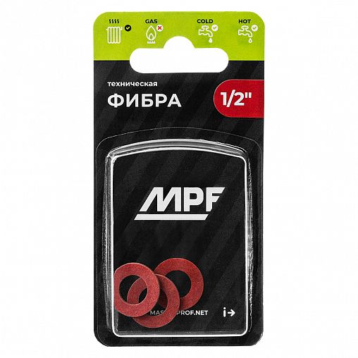 Прокладка для воды MPF, фибра, 1/2", 3 штуки фото