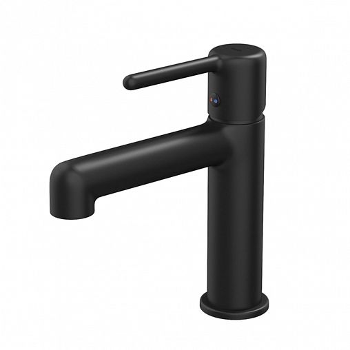 Смеситель для раковины с коротким изливом IDDIS Aiger AIGBL00i01, черный матовый фото