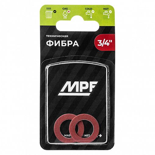 Прокладка для воды MPF, фибра, 3/4", 2 штуки фото