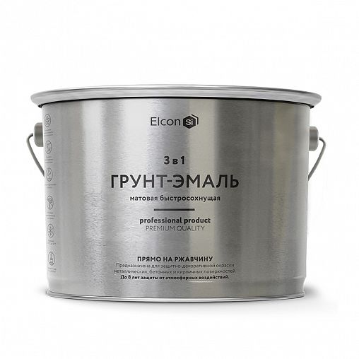 Грунт-эмаль по ржавчине Elcon 3 в 1, матовая, 2 кг, RAL 3002, красная фото