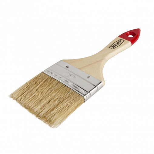 Кисть плоская Кедр №3, натуральная щетина, деревянная ручка, 75 мм фото