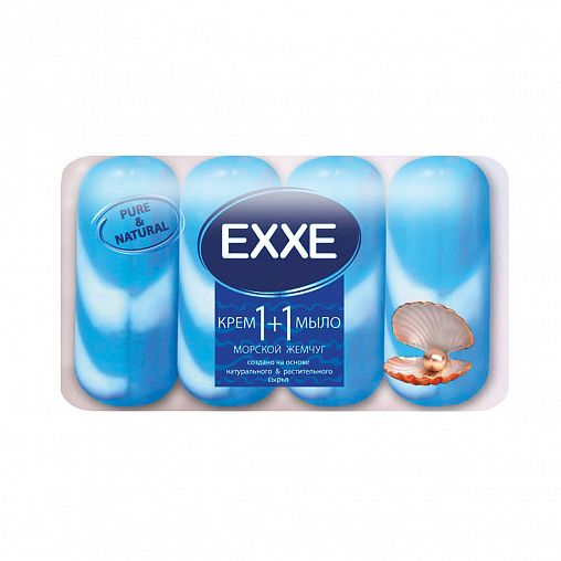 Туалетное крем-мыло EXXE 1+1, морской жемчуг, 4 шт x 90 г фото