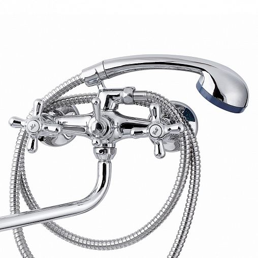 Смеситель для ванны с душем Tsarsberg TSB-111-98, с длинным изливом, двухвентильный, хром фото