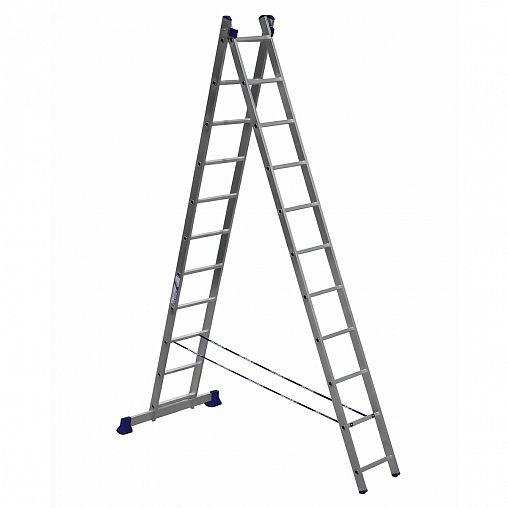 Лестница-стремянка двухсекционная Alumet H2 5211, алюминиевая, 2 x 11 ступеней, 3,1 - 5,06 м фото