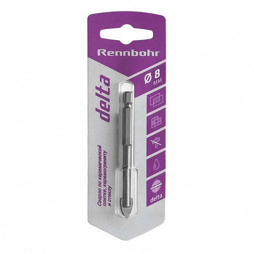 Сверло по керамике и стеклу Rennbohr Delta, 8 мм фото