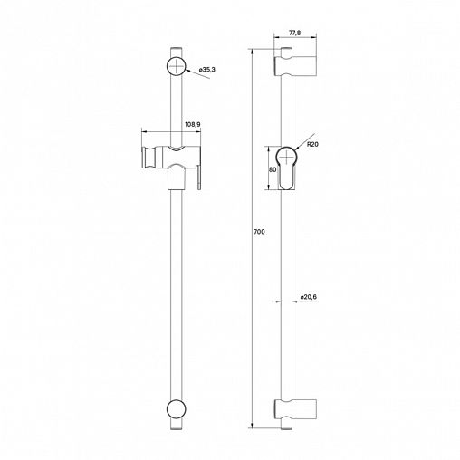 Штанга для душа IDDIS Ray, хром матовый фото