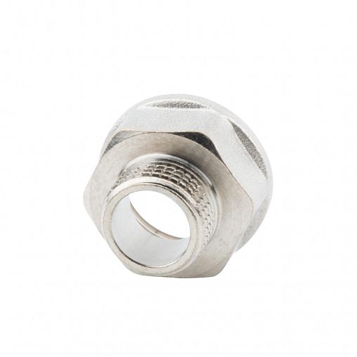 Переходник латунный никелированный Alato внутренняя-наружная резьба 1/2" x 3/8" фото