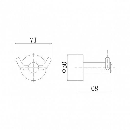 Двойной крючок Fashun A51505-2, сатин фото