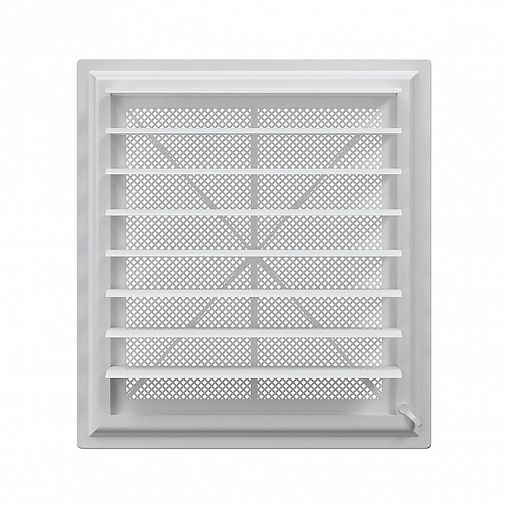 Вентиляционная решетка с сеткой и жалюзи Era Airvent, регулируемая, пластик, 402 x 442 мм фото