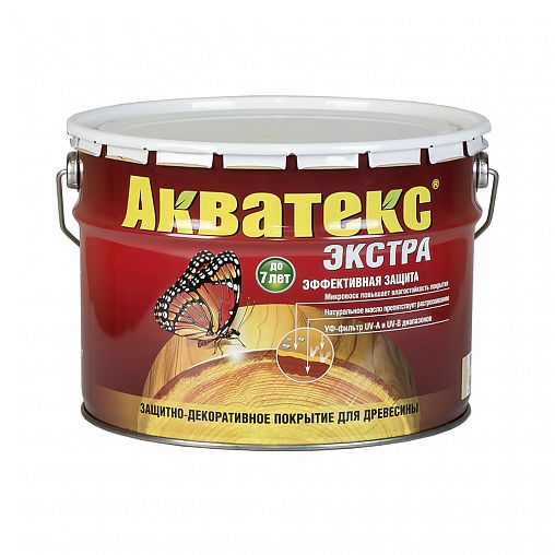 Защитно-декоративное покрытие для дерева Акватекс Экстра, полуглянцевое, 10 л, калужница фото