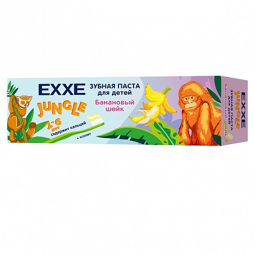 Детская зубная паста EXXE Jungle Банановый шейк, от 2 до 6 лет, 50 г фото