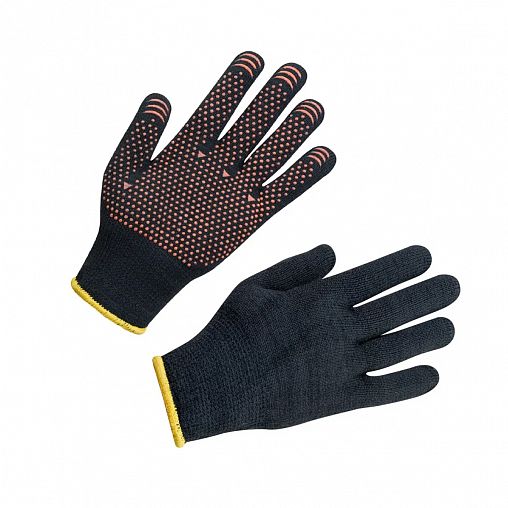 Перчатки хлопкополиэфрные утепленные с ПВХ СВС Осень Эконом, 10 класс, размер 8 фото