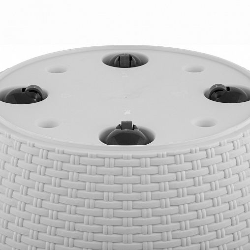 Кашпо напольное InGreen Rattan, с внутренним горшком, 50 л, белоснежный жасмин фото