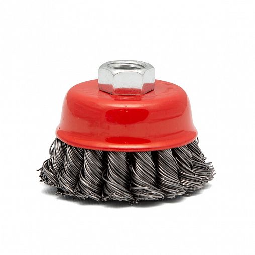 Щетка для УШМ Кедр, чашка, 100 мм, М14, крученая проволока 0,5 мм фото