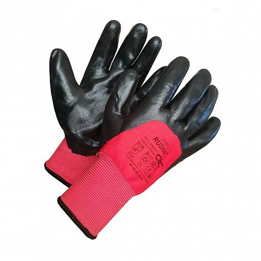 Перчатки полиэфирные с нитриловым латексным покрытием СВС Рустик, 10/15 класс, размер 10 фото